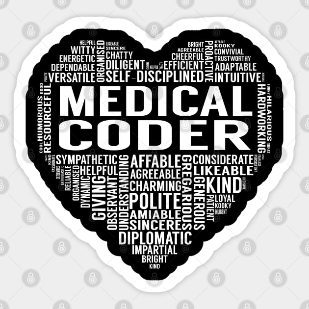 Medical Coder Heart Sticker by LotusTee